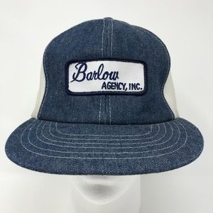 Barlow Agency Inc. Vintage Denim Blue & White Hat
